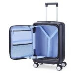 American Tourister Trento 4 Wheel Polycarbonate Hard Trolley, 54 cm - Black - Image 2