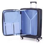 ⁦عربة سفر أمريكية من نوع ترينتو بأربع عجلات مصنوعة من البولي كربونات الصلب، 76 سم - أسود⁩ - الصورة ⁦2⁩