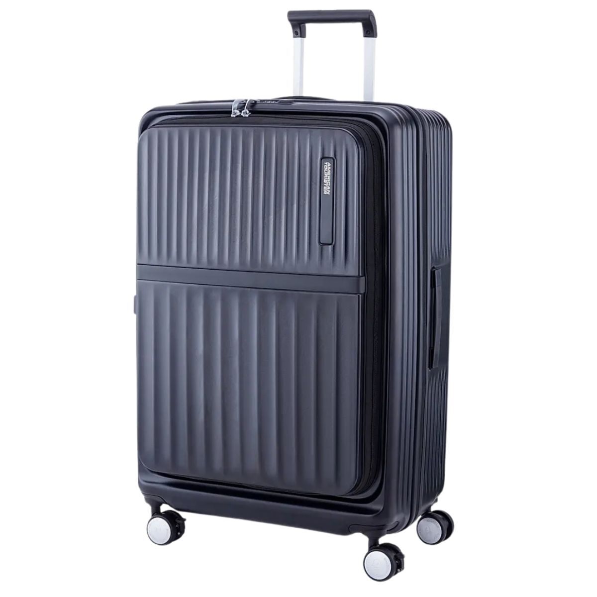 1200Wx1200H-SJ1X09103 عربة سفر أمريكية من نوع ترينتو بأربع عجلات مصنوعة من البولي كربونات الصلب، 76 سم - أسود - الصورة 1