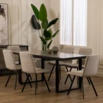 Ryan 6 Seater Dining Table Concrete Grey - Image 2