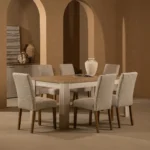Country 6-Seater Dining Table White/Oak - Image 3