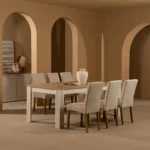 Country 6-Seater Dining Table White/Oak - Image 2