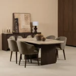 ⁦طاولة طعام مرسين 6 مقاعد رمادي/بني⁩ - الصورة ⁦4⁩